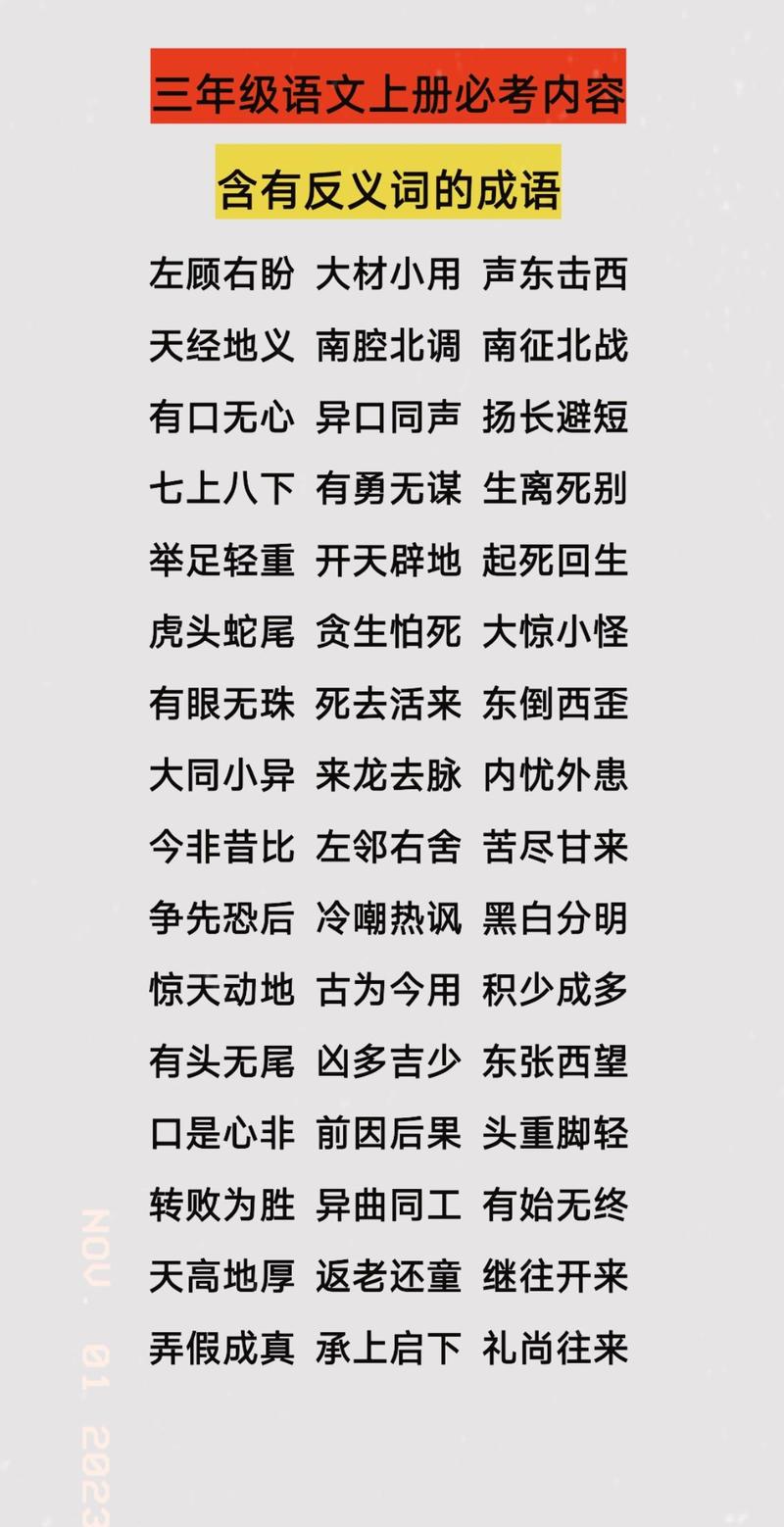 近义词与反义词：词汇世界的小宇宙
